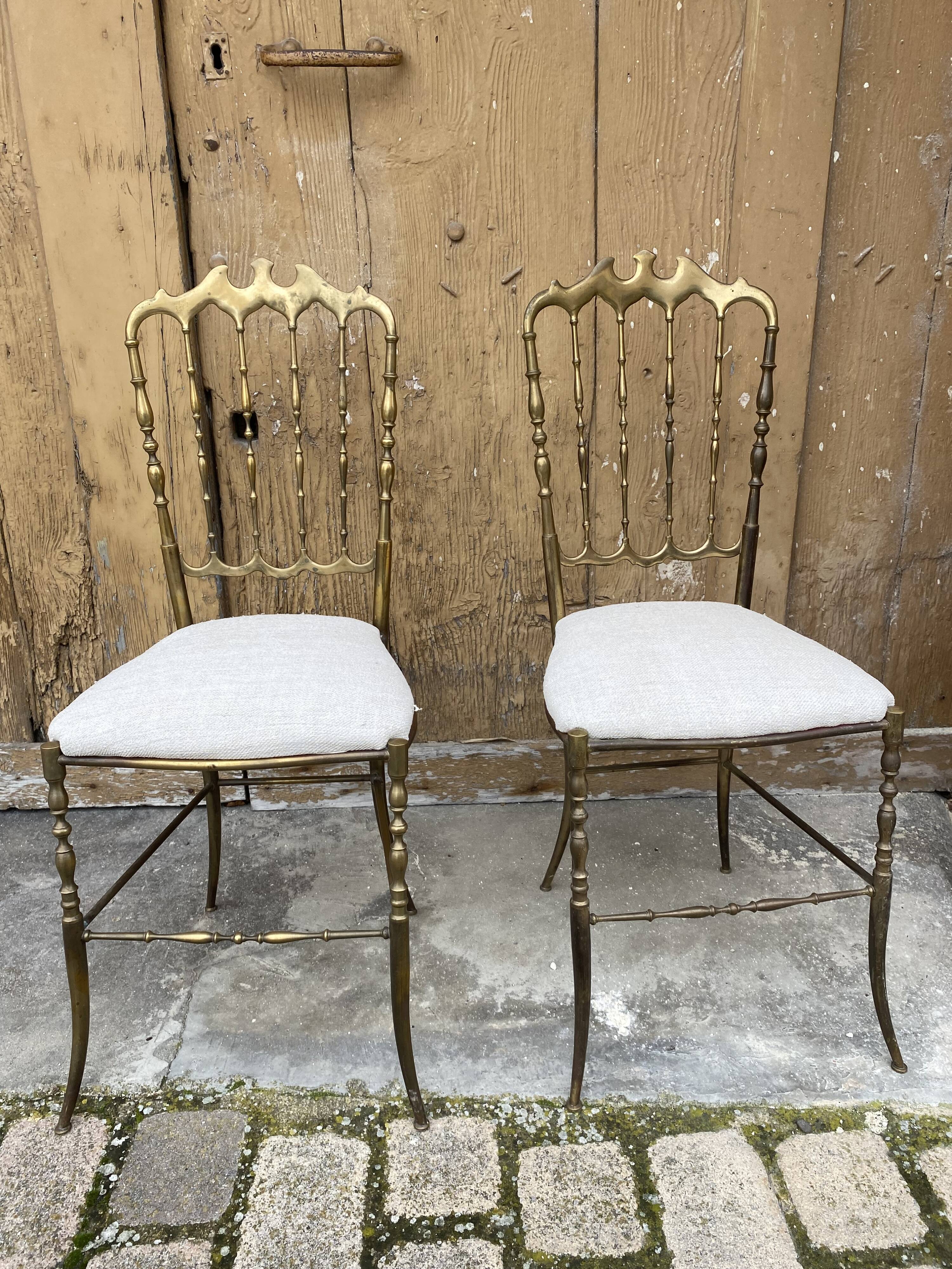 Designer brass chairs