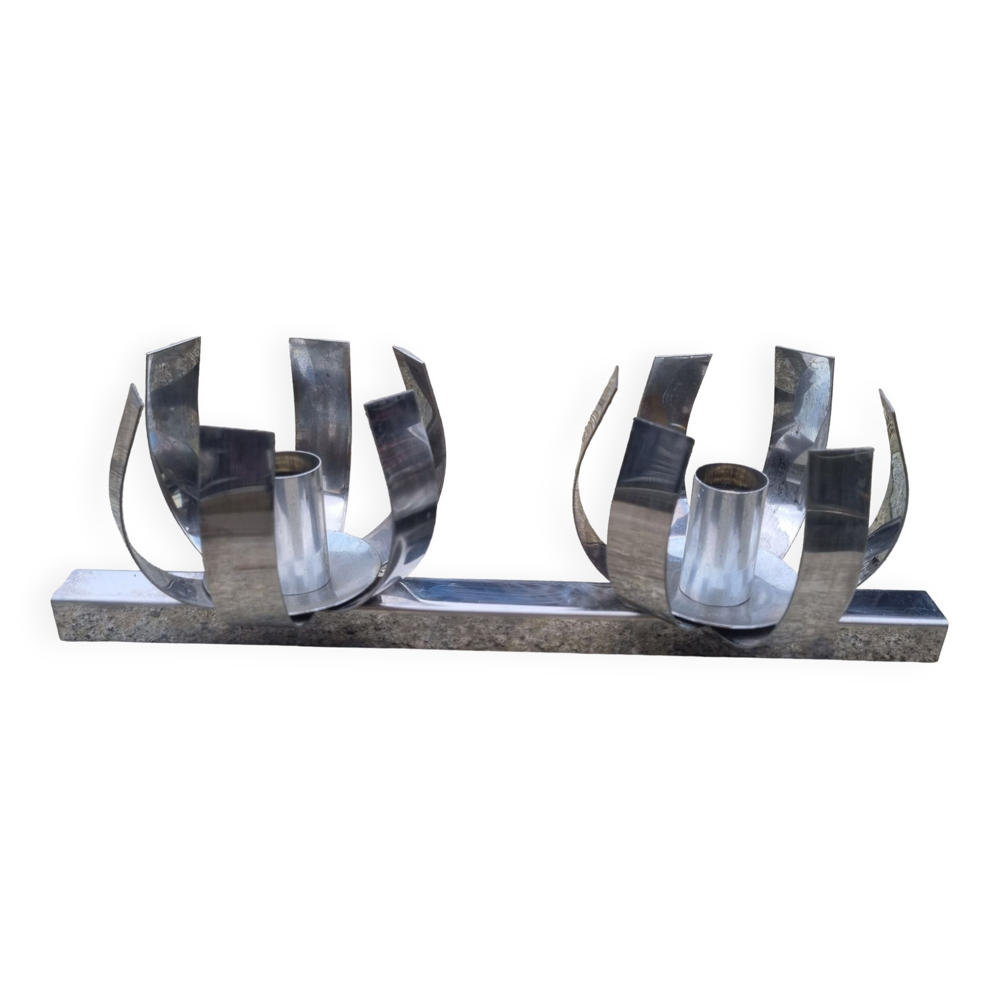 Wall lamp "Fleur de lumière" chromed aluminum 70s