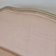 Louis XV style bench sofa in pink fabric and burlap