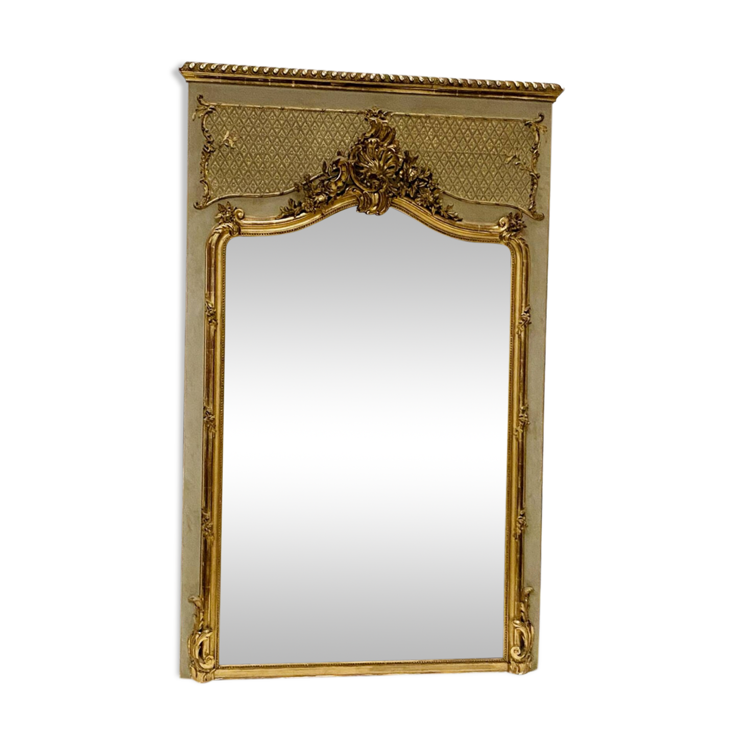 Louis XV style mirror in wood and gilded stucco 20th century