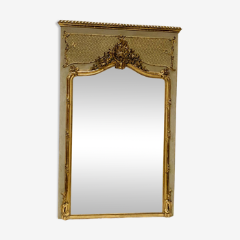 Louis XV style mirror in wood and gilded stucco 20th century