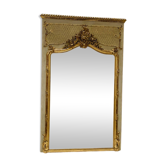 Louis XV style mirror in wood and gilded stucco 20th century