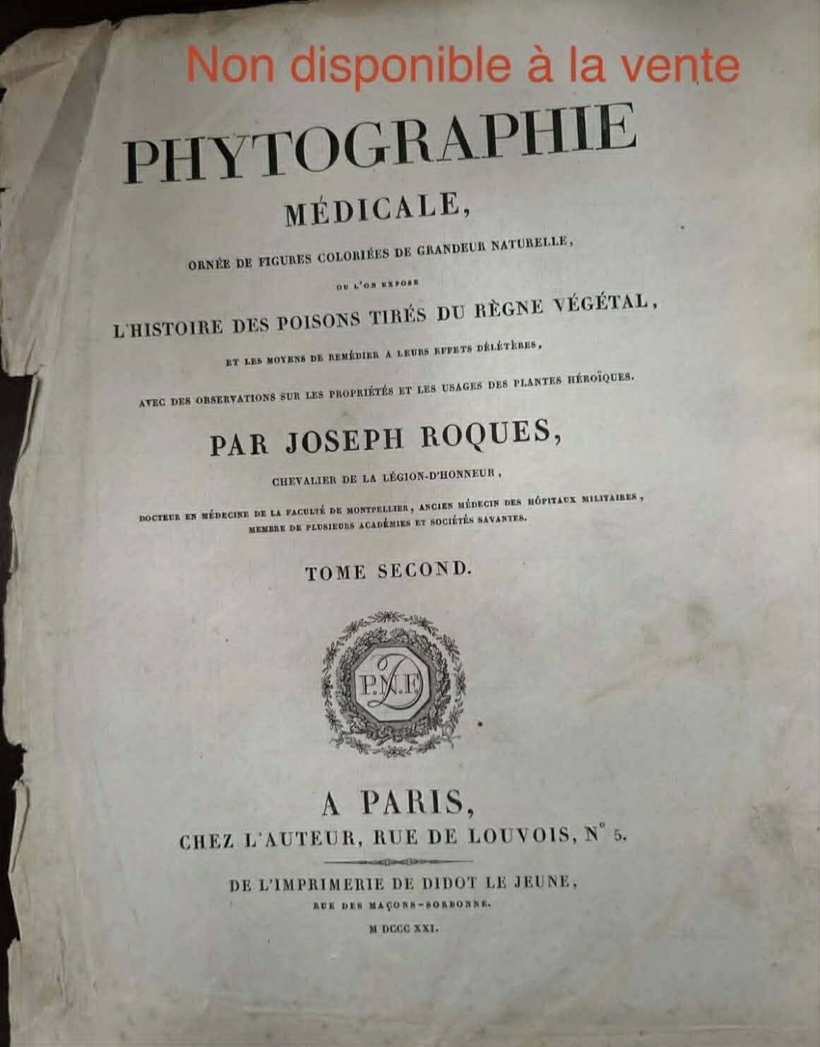 Medical phytography, dauphin staphisaigne hand-coloured, j. roques 1821