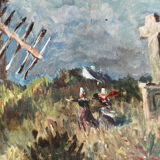 Oil on panel, breton landscape
