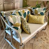 Rattan sofa and cushions