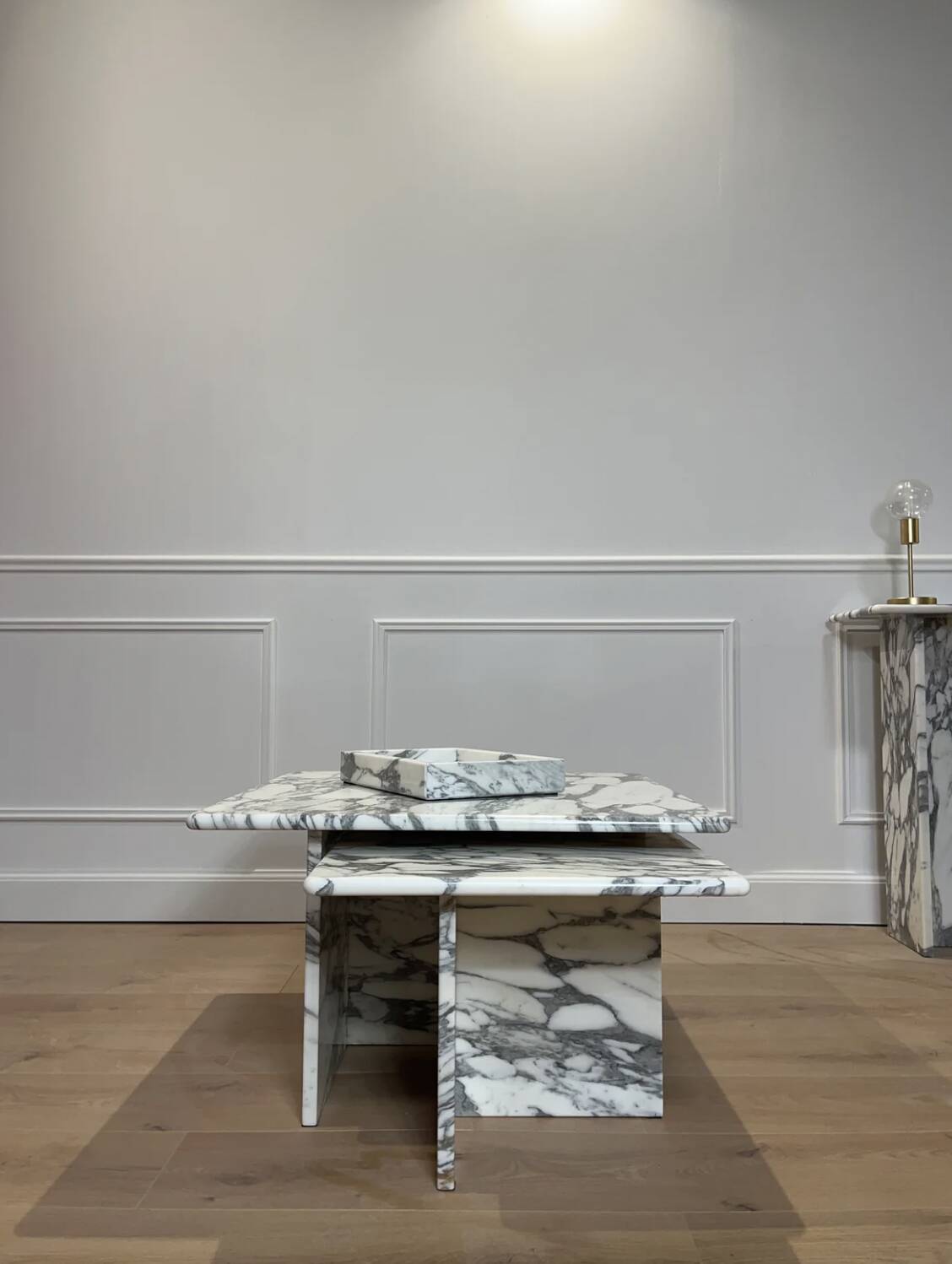 Square trundles 100% Arabescato marble