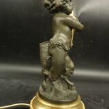 Clodion faun lamp, Louis XVI style, early 1900s - gilded and patinated bronze