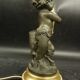 Faun lamp in Clodion style, Louis XVI, early 1900s - gilded and patinated bronze.
