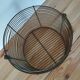 Round basket in vintage mesh metal