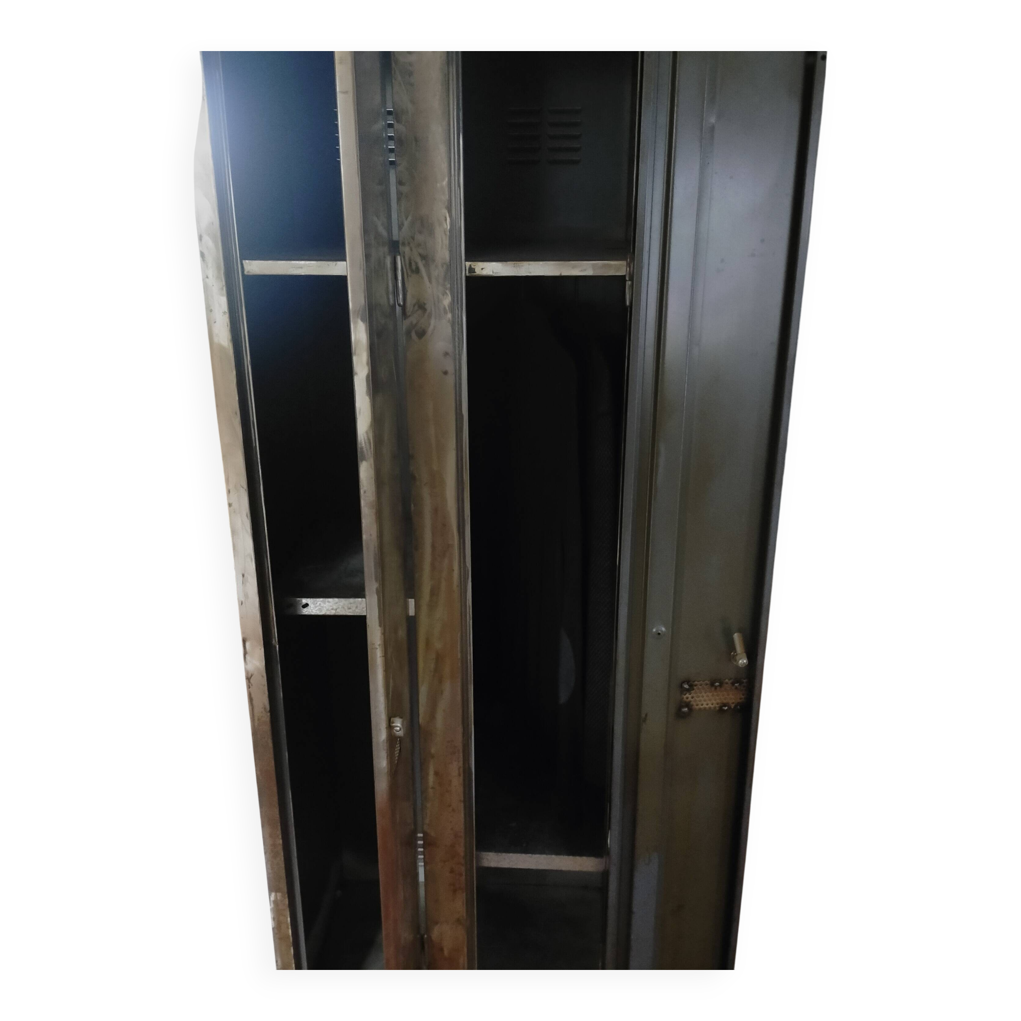 Vintage industrial metal locker – 2 doors – 180x60x50 cm