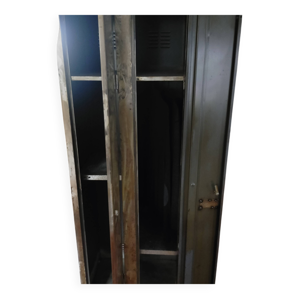 Vestiaire métallique industriel vintage – 2 portes – 180x60x50 cm