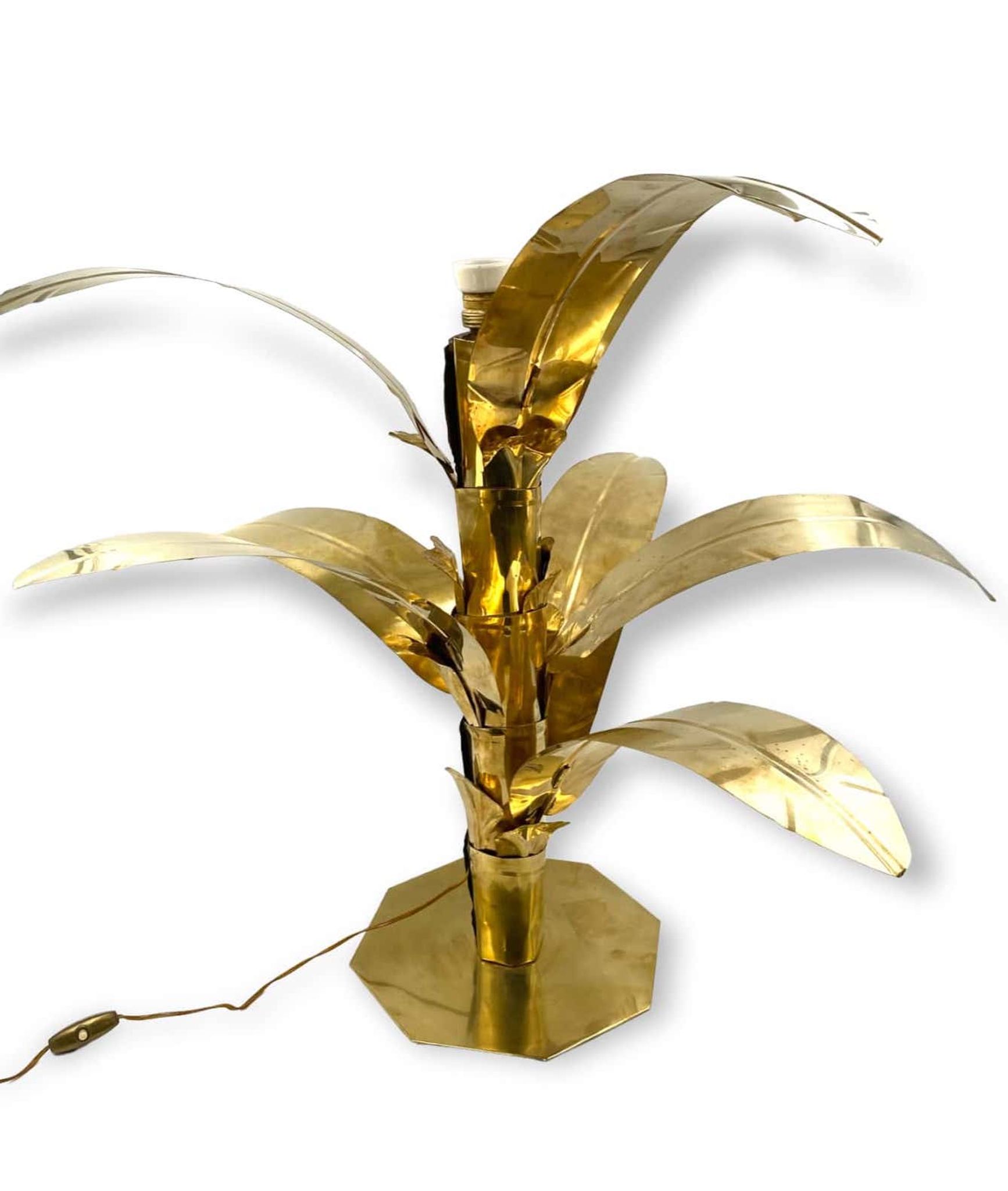 Palm tree brass floor/table lamp, Bottega Gadda Italy, 1960