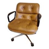 Charles Pollock leather office chair for Knoll