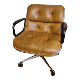 Charles Pollock leather office chair for Knoll