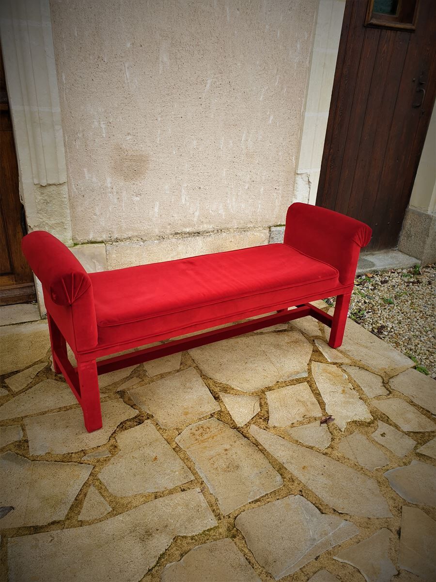 Vintage velvet bench