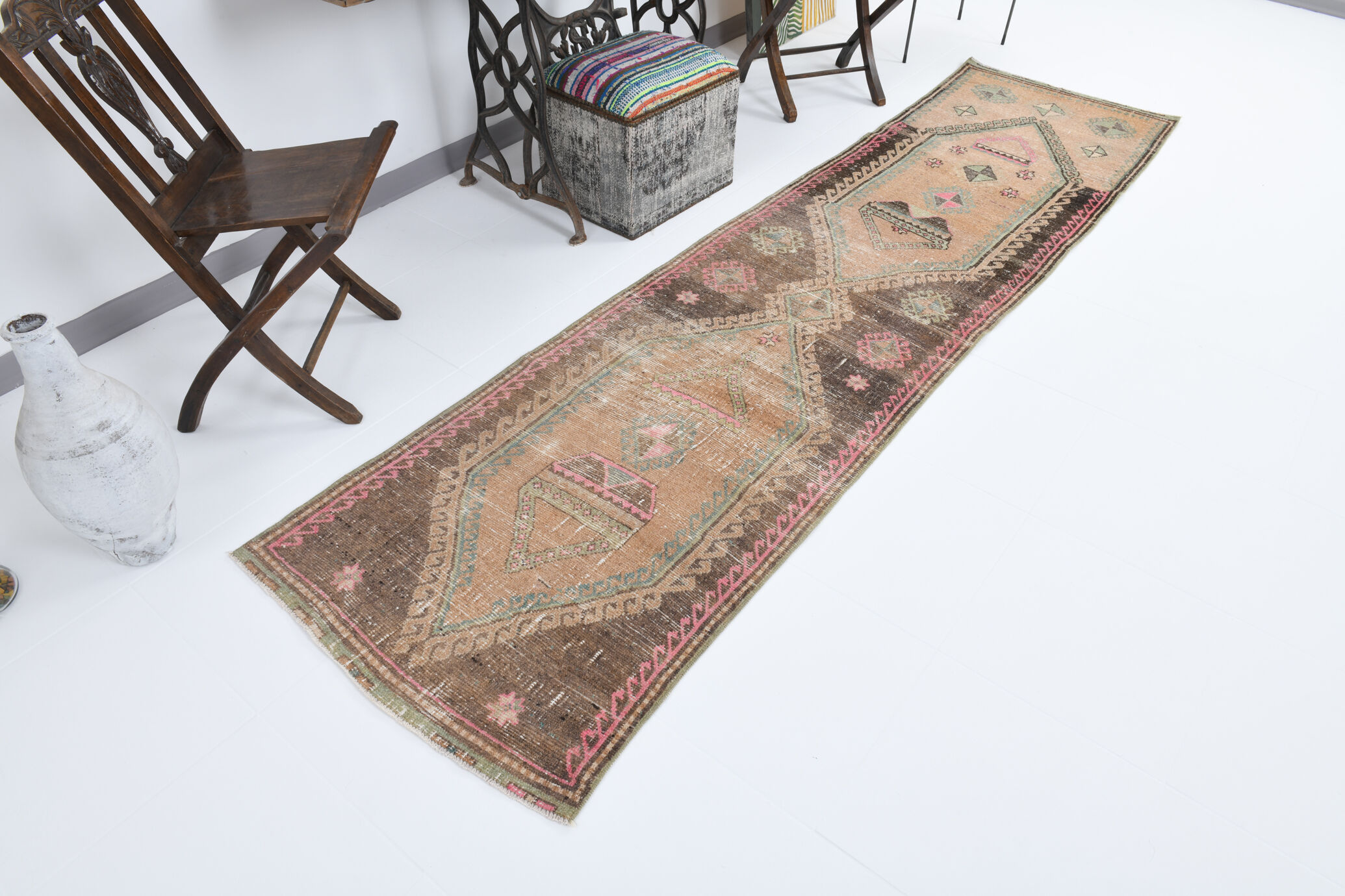 Tapis vintage oriental coureur, 82x323cm