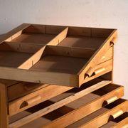 Antique plan cabinet in beech wood – Central Europe, around 1950