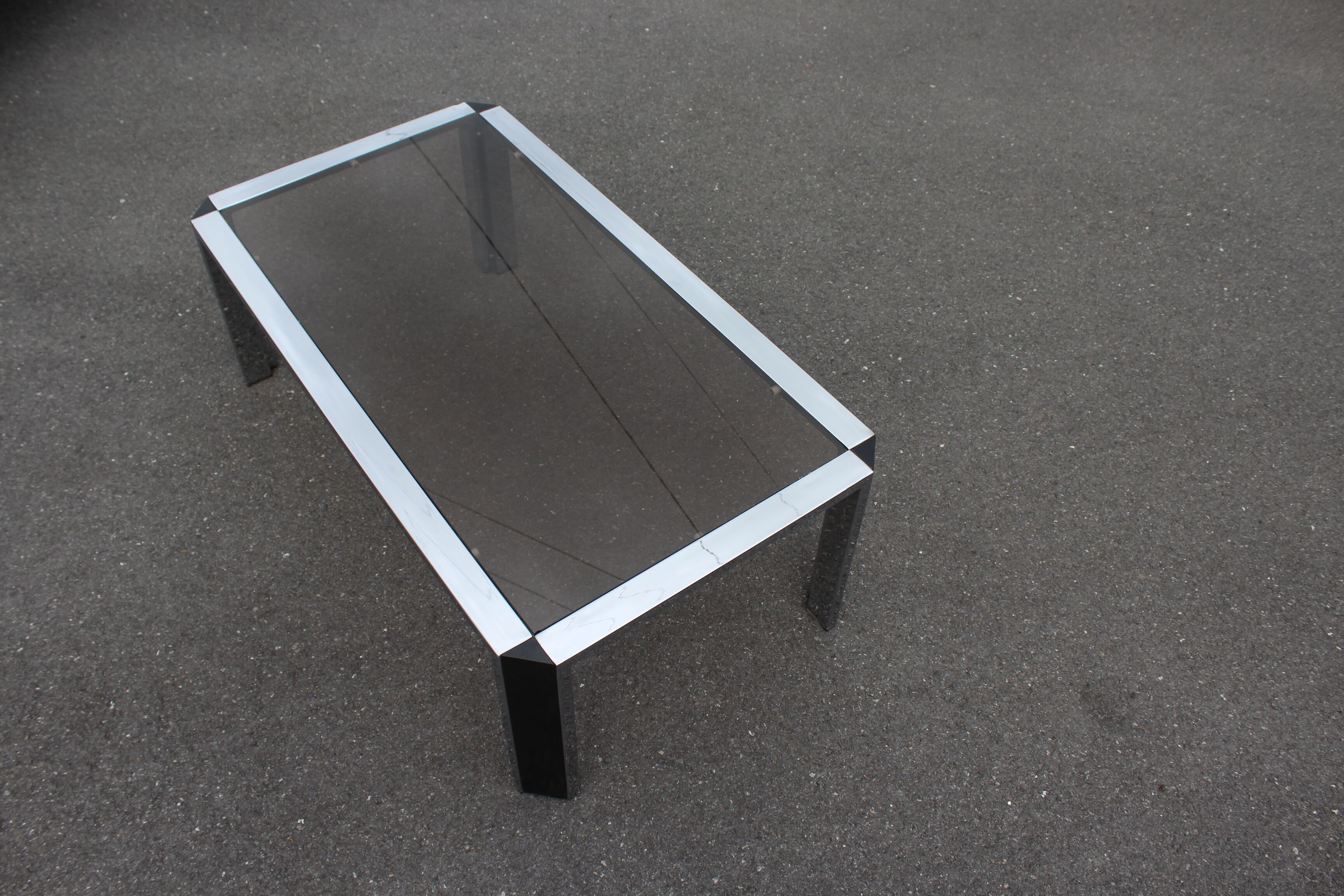 OLD VINTAGE CHROME COFFEE TABLE