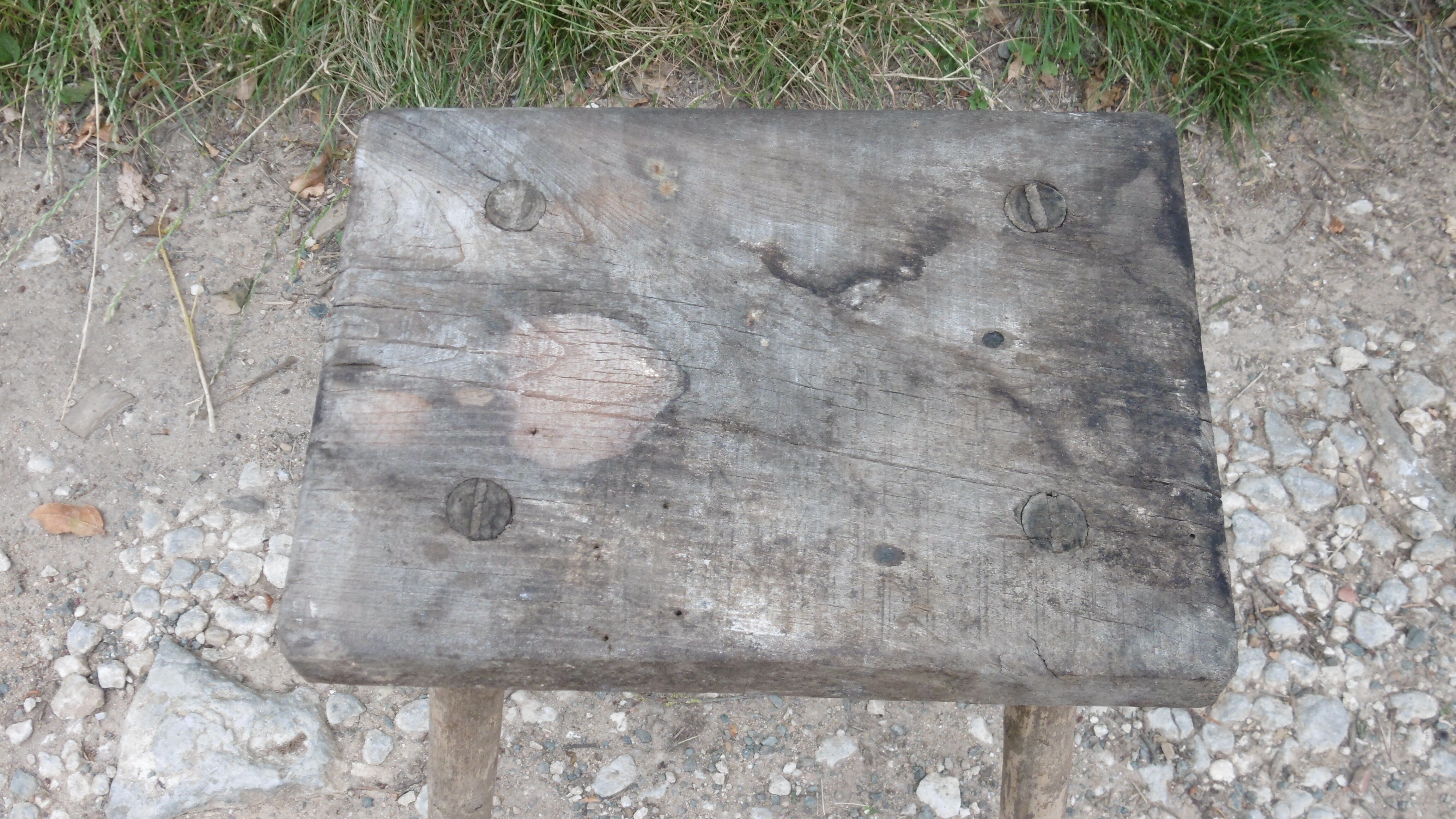 Rustic solid wood stool