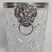 Lion head champagne bucket and its stand 20th century