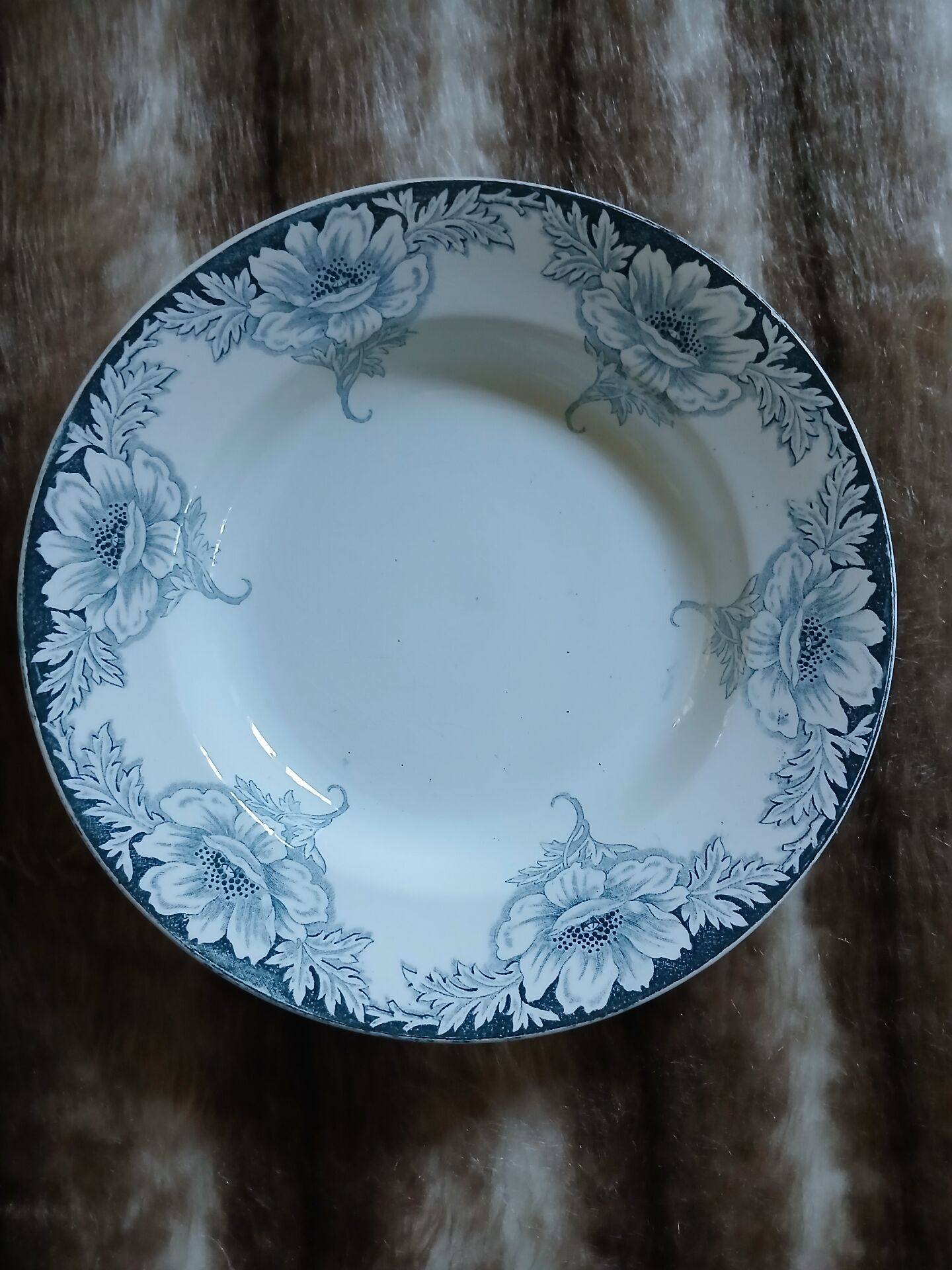 8 antique deep plates in ironstone