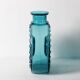 Teal Sunburst Blue Bubble Glass Vase / Erich Jachmann for WMF / 1960s