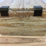 Table basse en travertin jaune, années 70/80