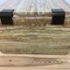 Yellow travertine coffee table, 70/80s