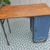 Bureau d'écolier en bois bleu