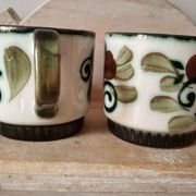 Set of 4 tea or coffee cups, Boch ceramic, Argenteuil series from the 60s