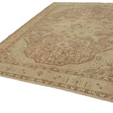 Hand-knotted persian antique 1970s 250 cm x 327 cm beige wool carpet