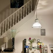 Holophane prismatic glass pendant light