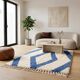 Handmade pure wool traditional blue and white rug 150/250 cm