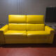 Yellow leather convertible sofa made in Italy.
