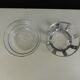 Antique glass cut with silver metal frame decorated with roses-Art Deco