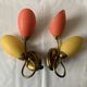 Pair of double wall lamp in brass and opaline year 1960 bi-color