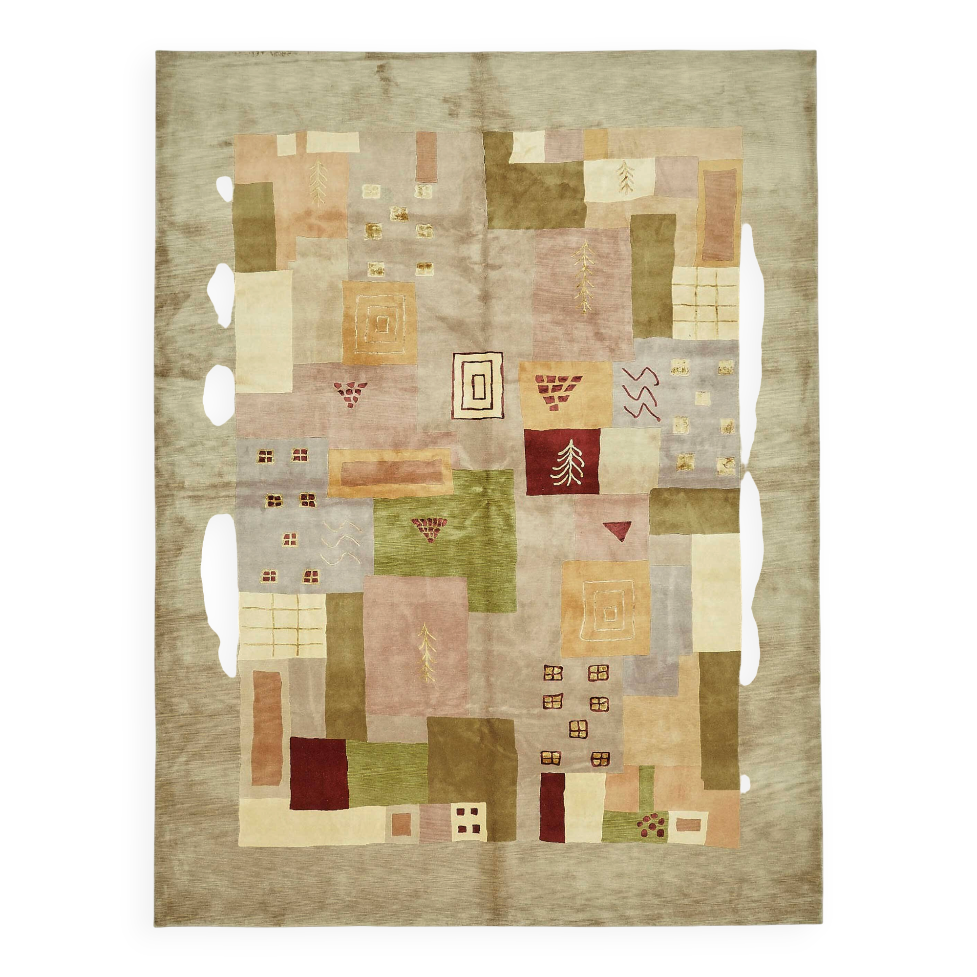 Turkish Handknotted Wool Oushak Rug 268 cm x 356 cm