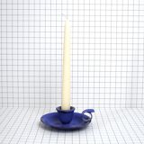 Candleholder in blue enamel