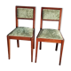 Paire de chaises art déco en velours vert