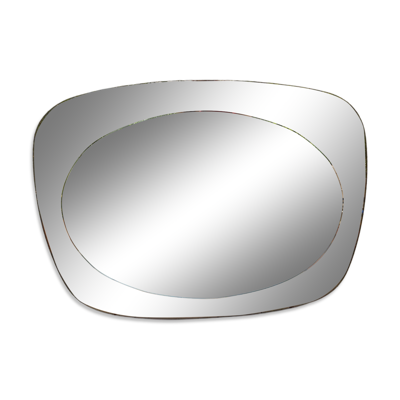 Miroir mural forme libre fumé bronze, années 1970