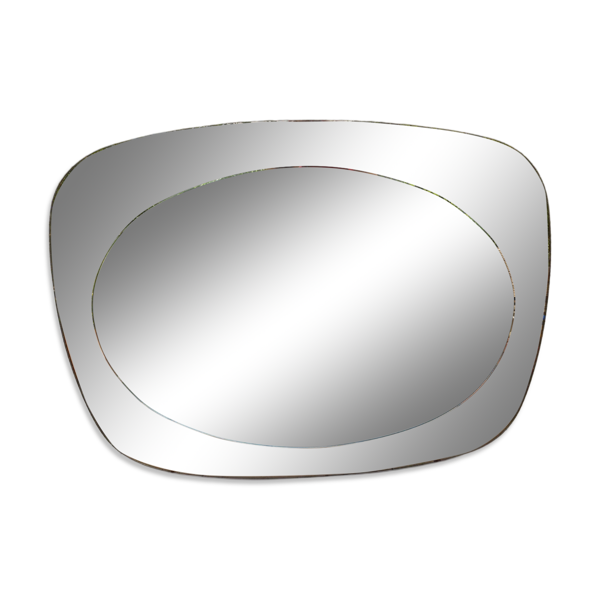 Miroir mural forme libre fumé bronze, années 1970