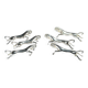 Set of 6 animal-shaped knife rests, modernist horse design in silver-plated metal, equestrian.