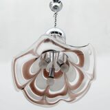 AVMazzega Mid-Century Modern Italian Murano Glass and Steel Pendant, 1970s