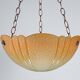1920s Art Deco Cut Glass Orange Ombre Plafonnier Lamp Shade