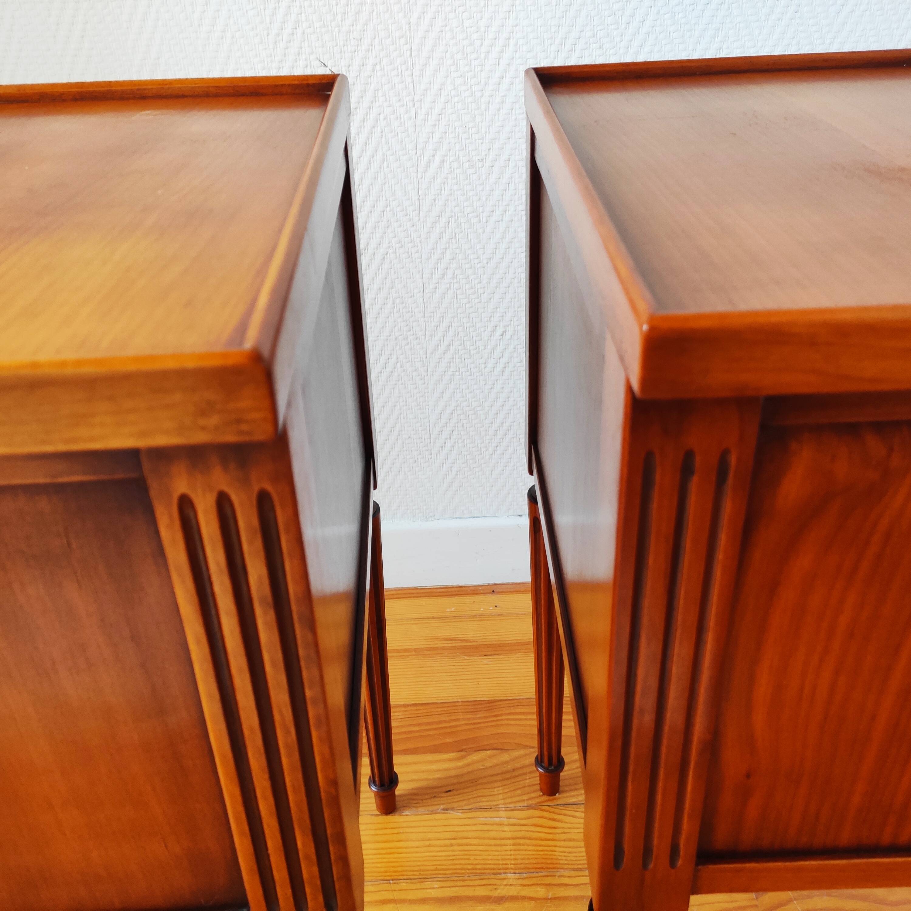 Pair of Louis XVI style bedside tables