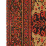 Handmade persian orange wool rug, oriental malayer rug- 127x203cm