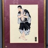 Set of gouache paintings "Actors of Kabuki Theatre".