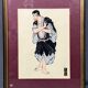 Set of gouache paintings "Actors of Kabuki Theatre".