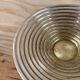 Large art deco silver metal fruit bowl