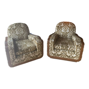 Paire de fauteuils club art deco
